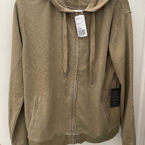 [LAST ACT] FOREVER21 WOMEN ATHLETIC JACKET HODDIE FULL ZIP LIGHT OLIVE SIZE M